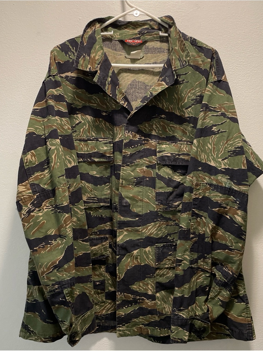 TRUSPEC X-LARGE TIGERSTRIPE CAMO COMBAT SHIRT VIETNAM REPRO